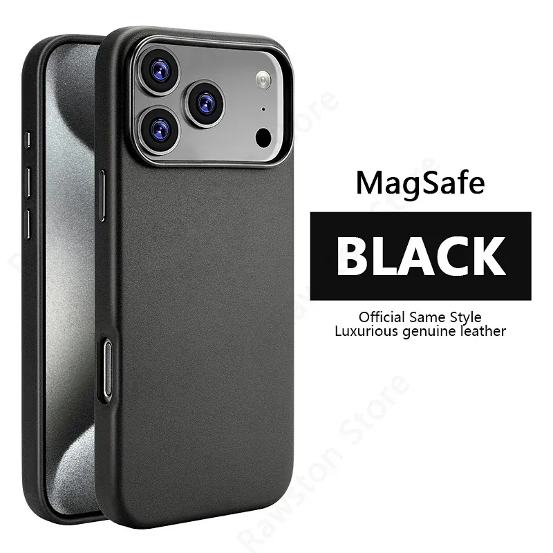 Étui en cuir magnétique officiel pour Apple iPhone 17, 18 Pro Max, 16, 13, 12, 14, 15 Plus, compatible MagSafe 7