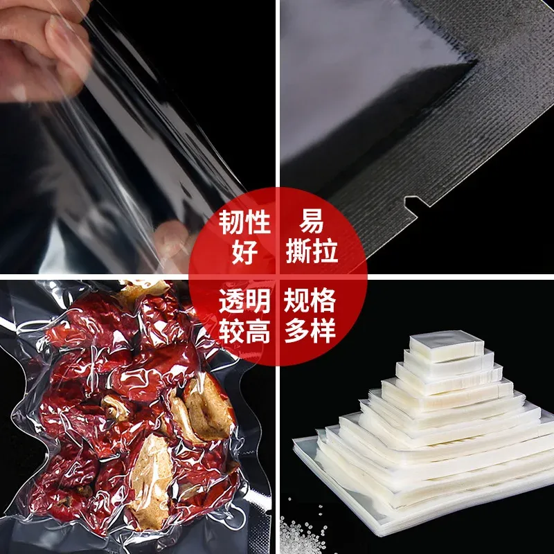 Sacs sous vide remplis d'aliments frais