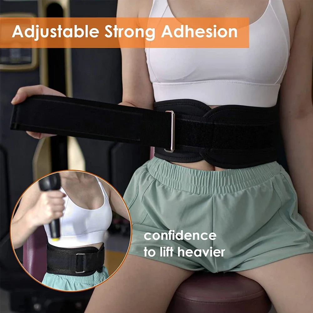 Ceinture d'haltérophilie de gymnastique à taille réglable, soutien lombaire pour squat, soulevé de terre et entraînement en musculation (noir et bleu) 5