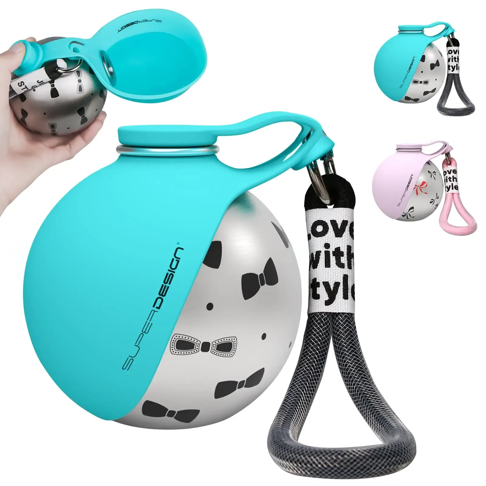 Gourde 2-en-1 pour petits chiens, détail des matières