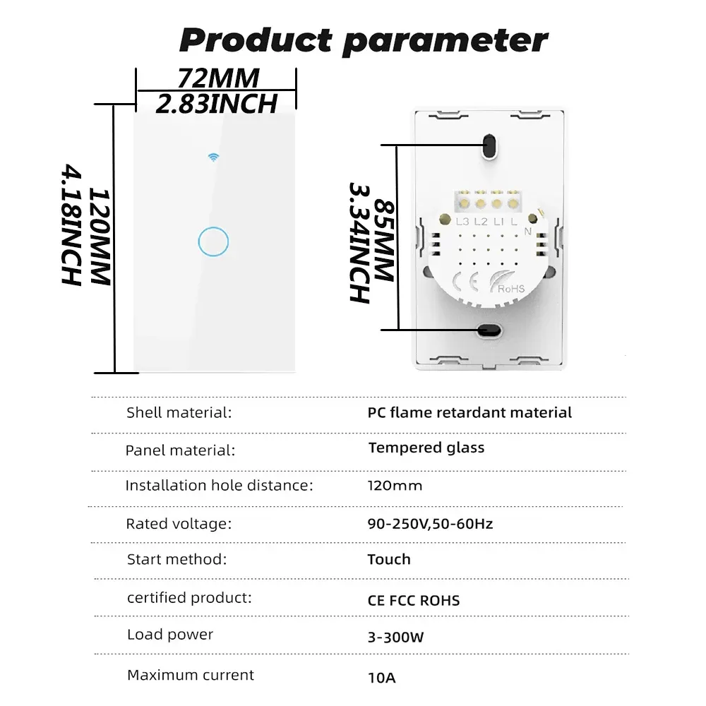 Interrupteur intelligent WiFi dans un intérieur
