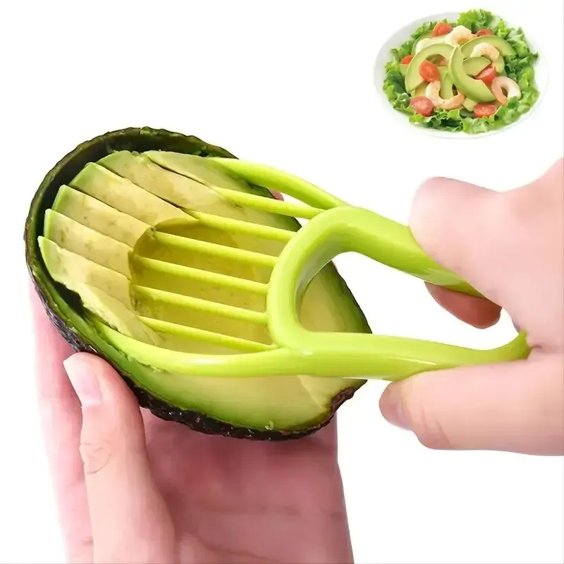Coupe-avocat multifonction en plastique : trancheur, éplucheur et séparateur de pulpe 1