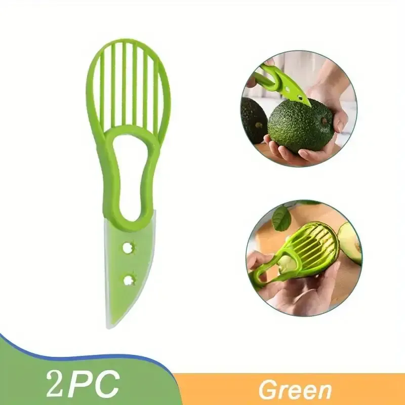 Coupe-avocat multifonction en plastique : trancheur, éplucheur et séparateur de pulpe 6