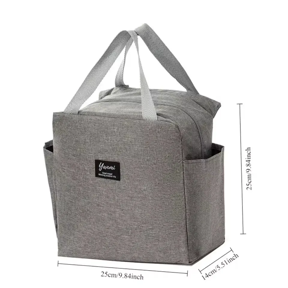 Sac isolant à déjeuner en tissu Oxford à double compartiment, grande capacité, pour étudiants et pique-niques 6