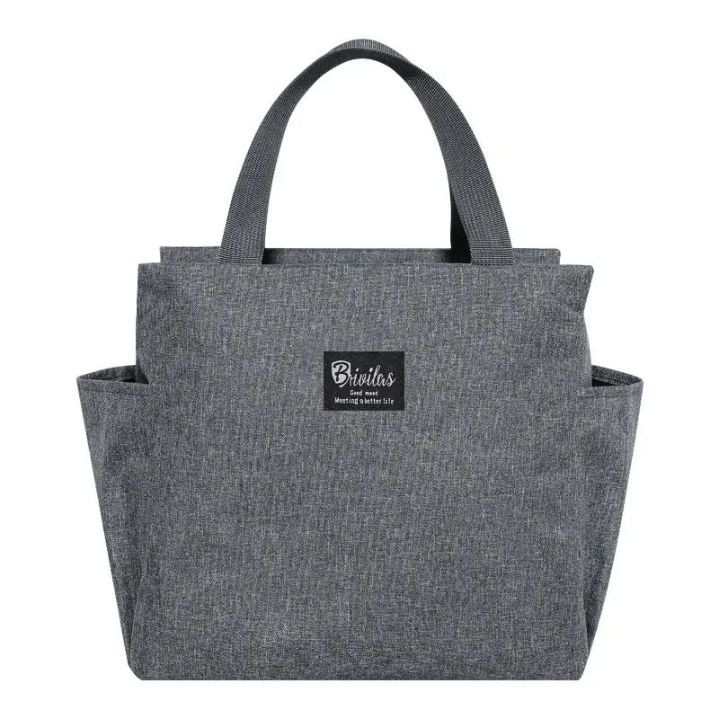 Sac isolant à déjeuner en tissu Oxford à double compartiment, grande capacité, pour étudiants et pique-niques 8