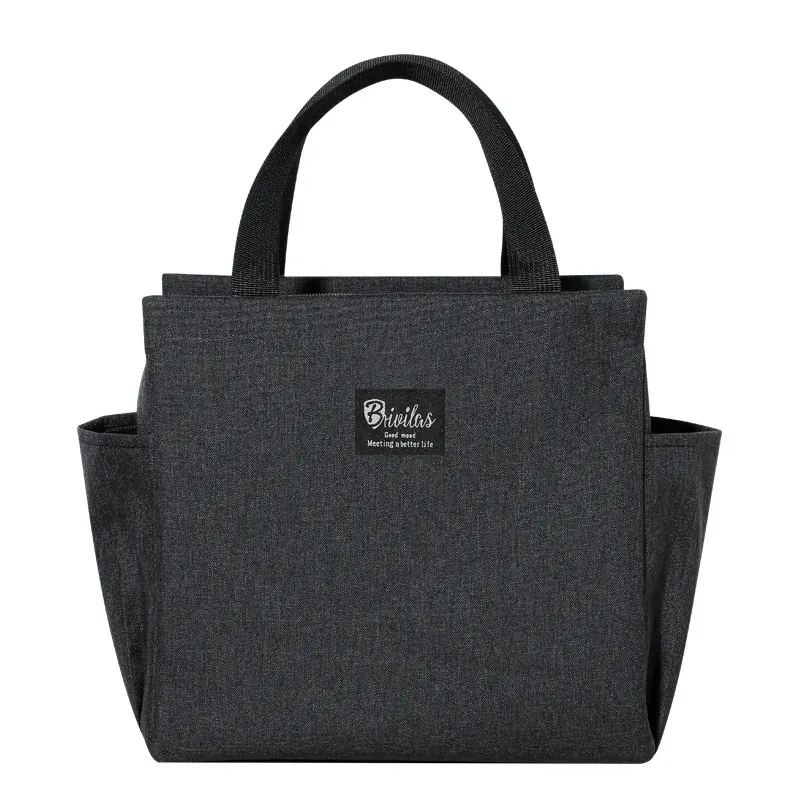 Sac isolant à déjeuner en tissu Oxford à double compartiment, grande capacité, pour étudiants et pique-niques 7