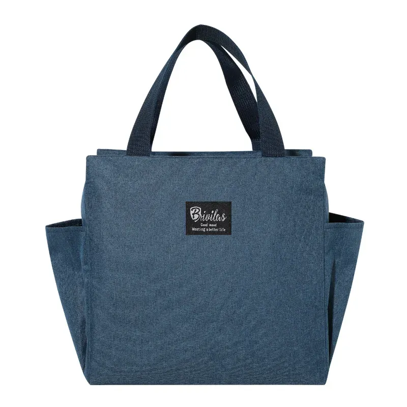 Sac isolant à déjeuner en tissu Oxford à double compartiment, grande capacité, pour étudiants et pique-niques 10