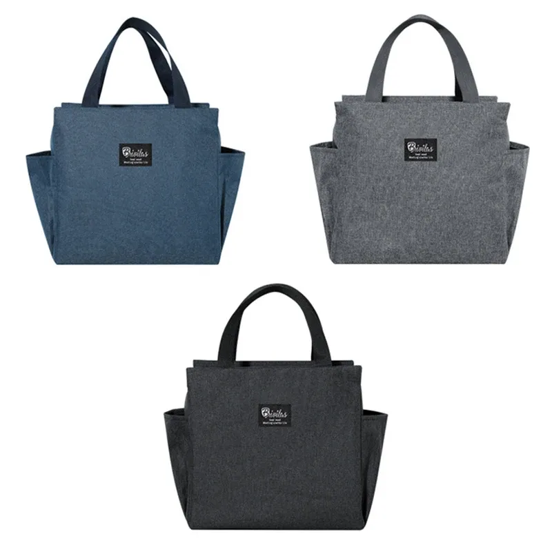 Sac isolant à déjeuner en tissu Oxford à double compartiment, grande capacité, pour étudiants et pique-niques 9