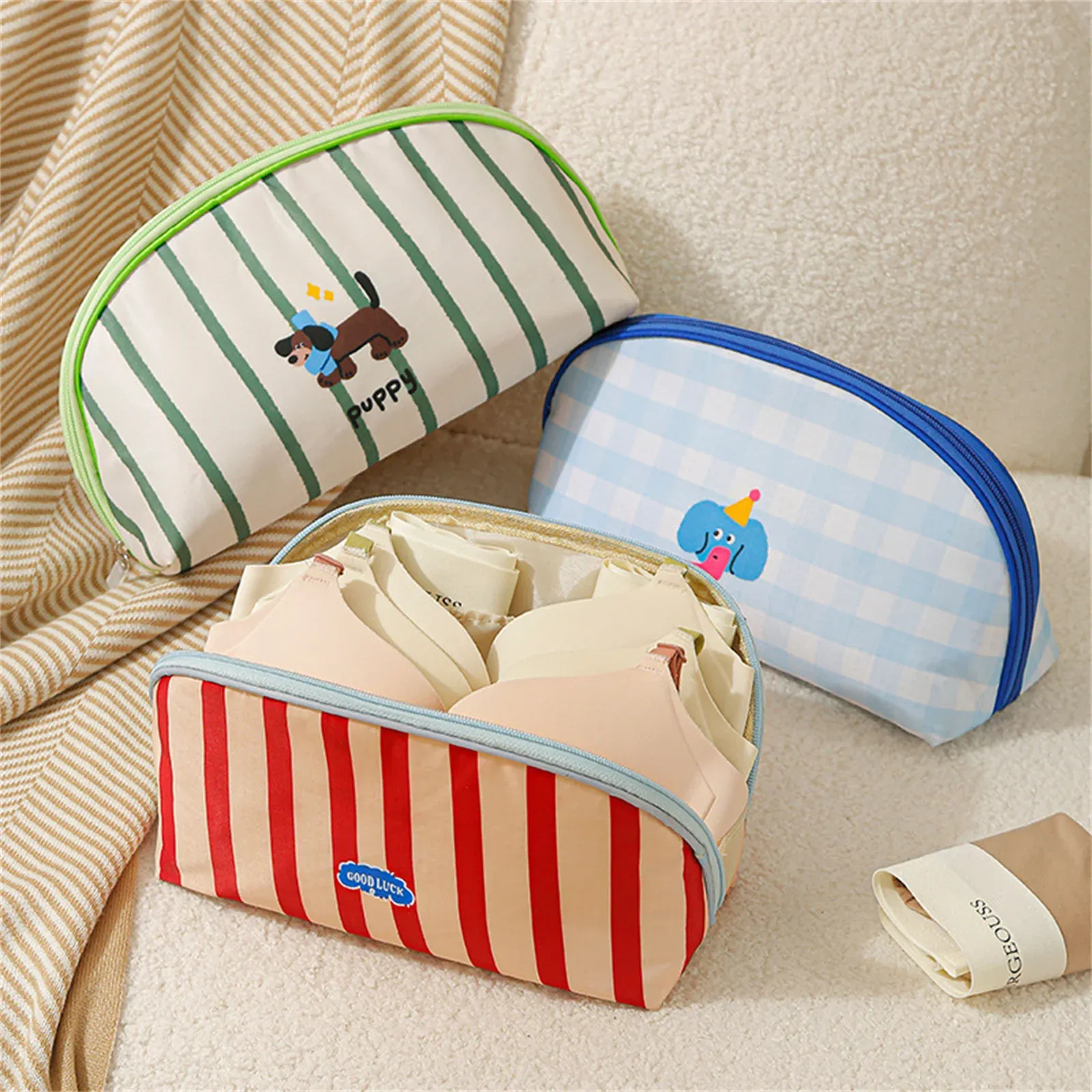 Sac de rangement de voyage portable en tissu Oxford pour sous-vêtements, chaussettes et soutiens-gorge - Image 1