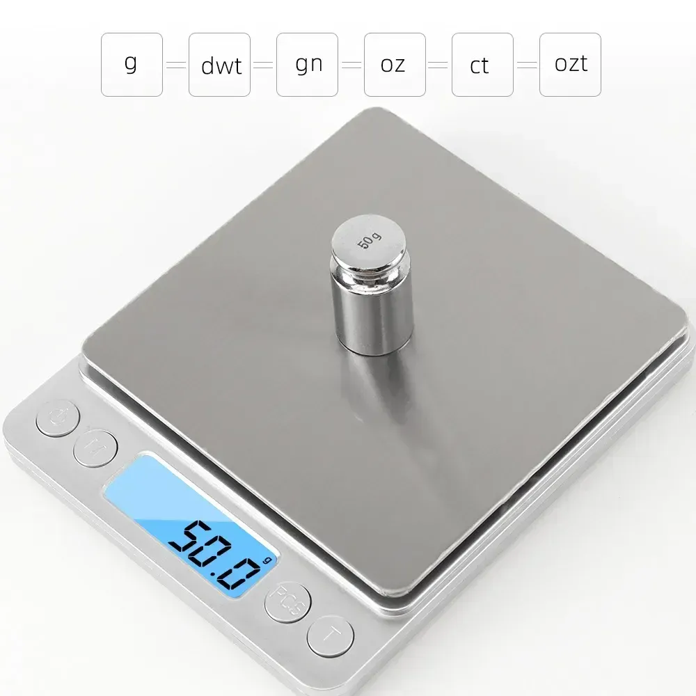 Balance numérique portable de précision pour cuisine, aliments et bijoux, écran LCD 2