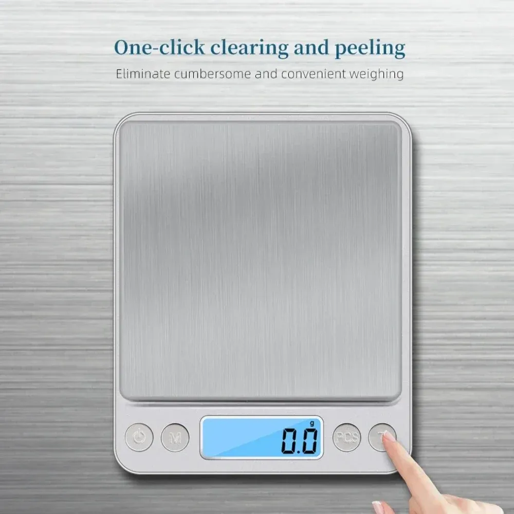 Balance numérique portable de précision pour cuisine, aliments et bijoux, écran LCD 4