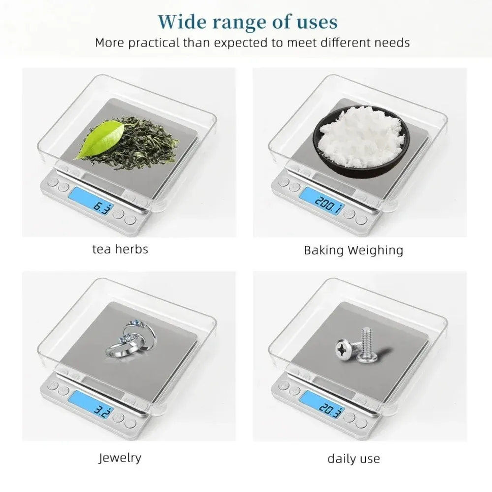 Balance numérique portable de précision pour cuisine, aliments et bijoux, écran LCD 6