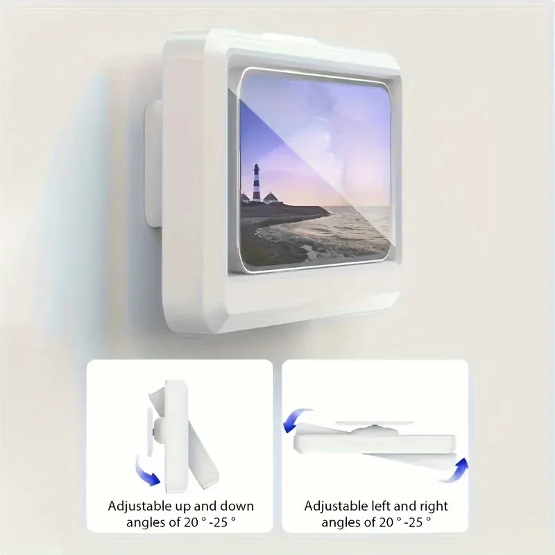 Support de téléphone de douche rotatif à 360°, en ABS, design transparent, compatible avec les rideaux de douche en plastique, adapté à toutes les saisons 5
