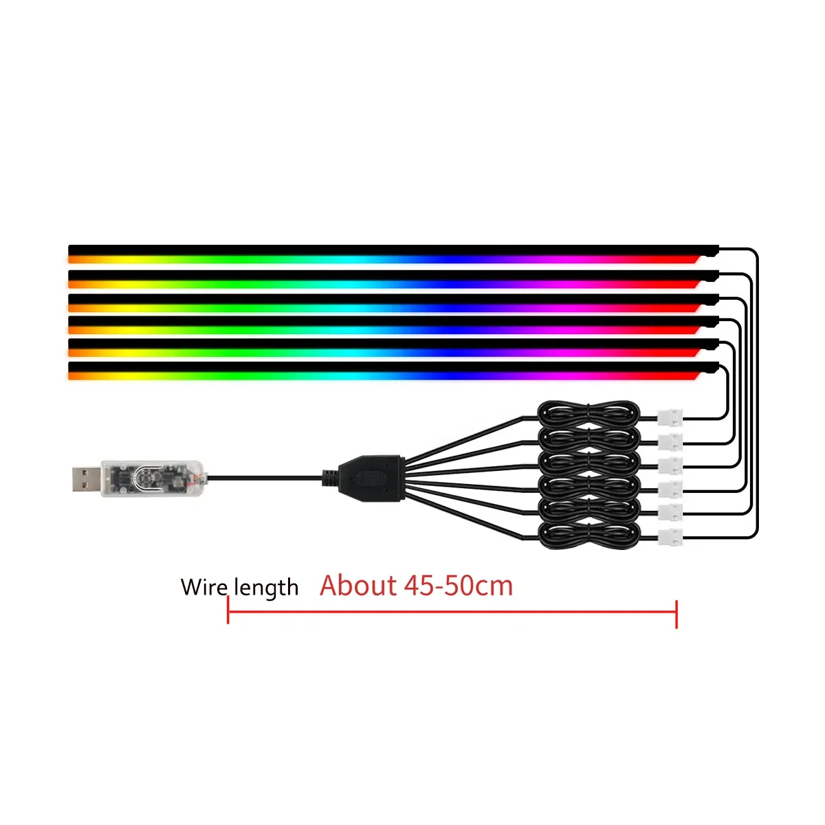 Présentation des coloris de la bande lumineuse LED pour voiture