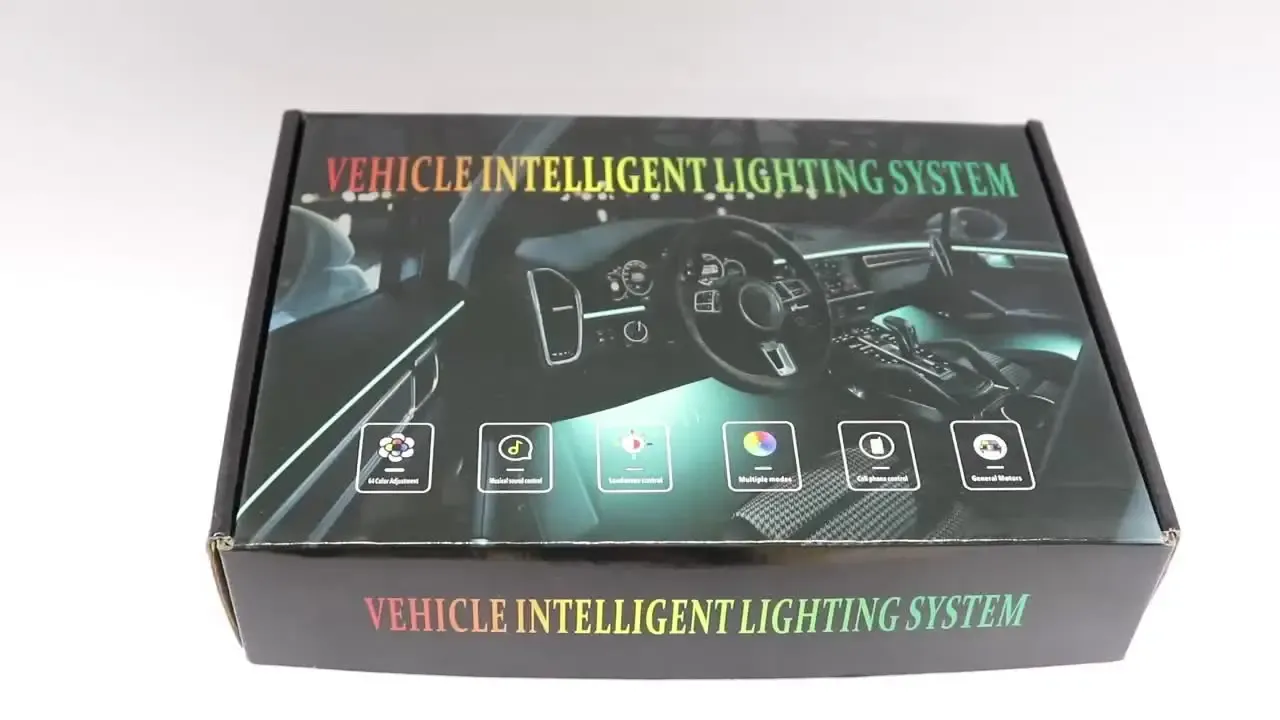 Bande lumineuse LED d'ambiance pour habitacle de voiture en action