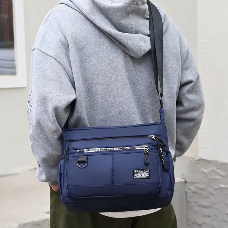 Sac bandoulière homme professionnel à compartiments multiples et bandoulière réglable 6