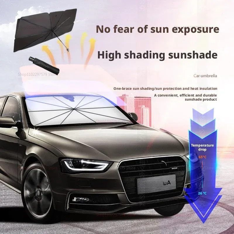 Pare-soleil portable pour voiture, protection UV pour pare-brise avant, isolation thermique, protection contre les rayons UV, couvre-tableau de bord 5