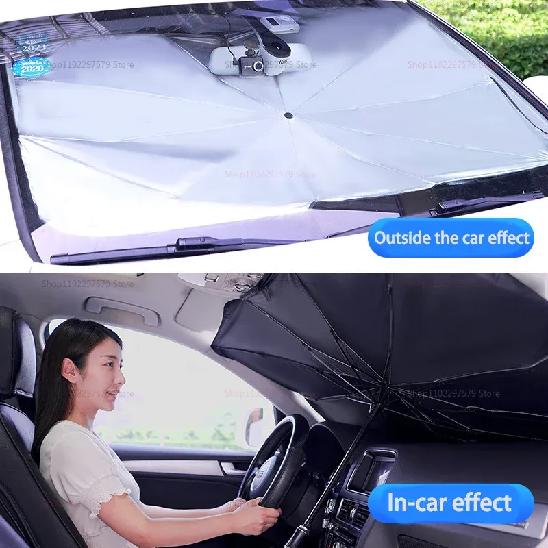 Pare-soleil portable pour voiture, protection UV pour pare-brise avant, isolation thermique, protection contre les rayons UV, couvre-tableau de bord 6