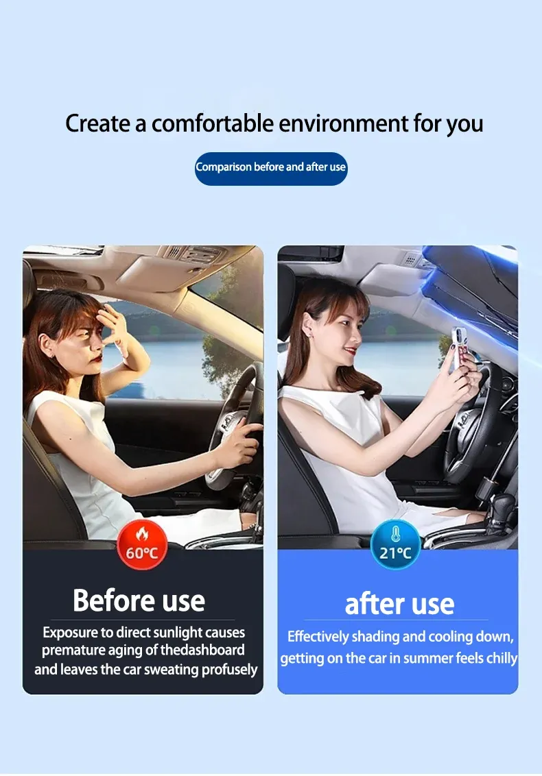 Pare-soleil installé dans un véhicule