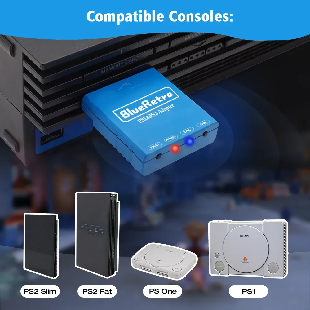 RetroScaler BlueRetro Adaptateur de manette de jeu sans fil pour PSX, PS1, PS2, Ipega 9076, PS4, PS5 et Nintendo Switch 3