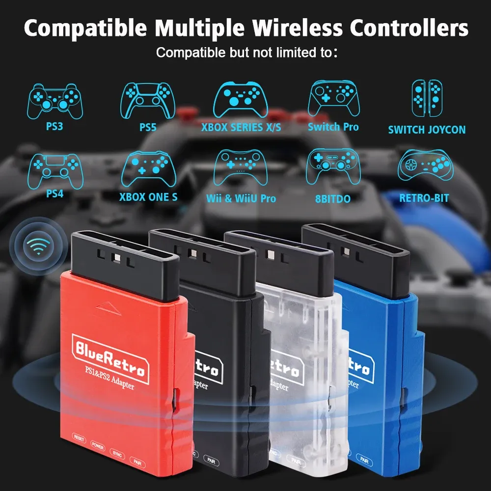 RetroScaler BlueRetro Adaptateur de manette de jeu sans fil pour PSX, PS1, PS2, Ipega 9076, PS4, PS5 et Nintendo Switch 4