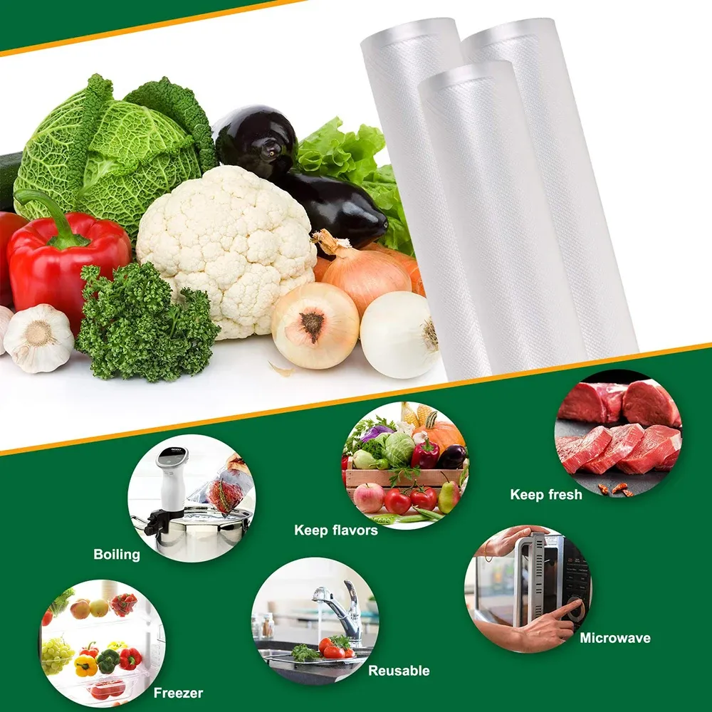 Rouleau de sacs sous vide pour machine d'emballage alimentaire 6