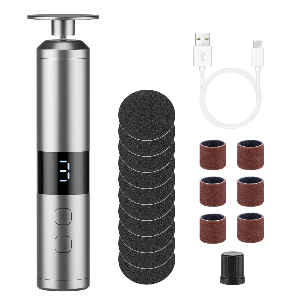 Appareil électrique USB pour pieds : élimination des callosités et des peaux mortes des talons, avec papier de verre de rechange 10
