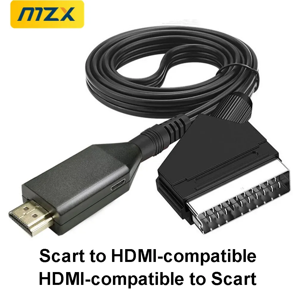 Convertisseur Scart vers HDMI 1080p, adaptateur audio vidéo pour TV HDTV, PC et lecteur DVD