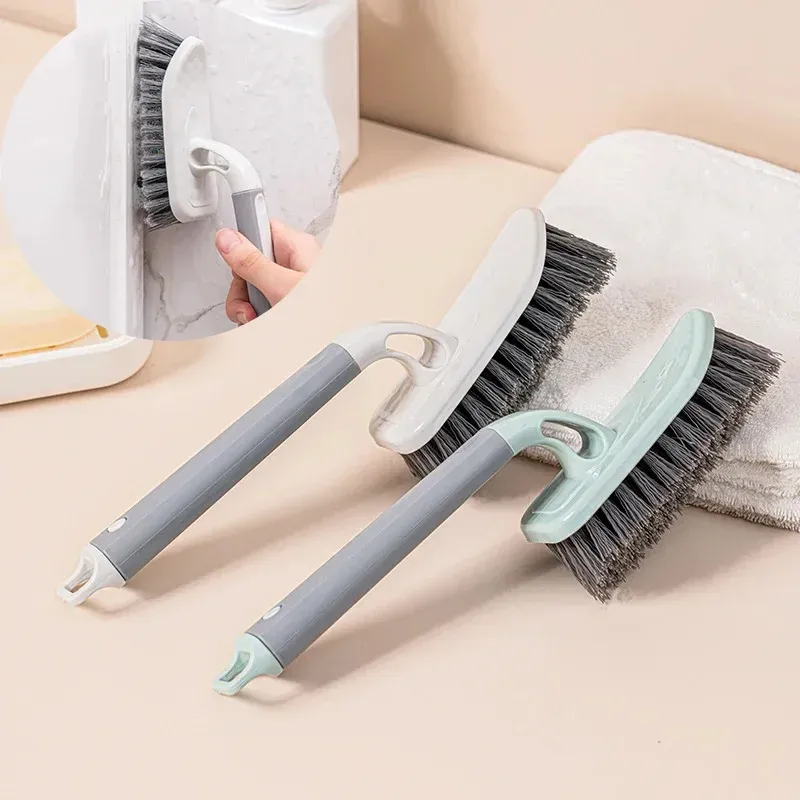 360° Brosse de nettoyage en profondeur à poils robustes, manche pour salle de bain, cuisine, carrelage, coins de sol, outil de récurage de surface, brosse de nettoyage d'angle 5