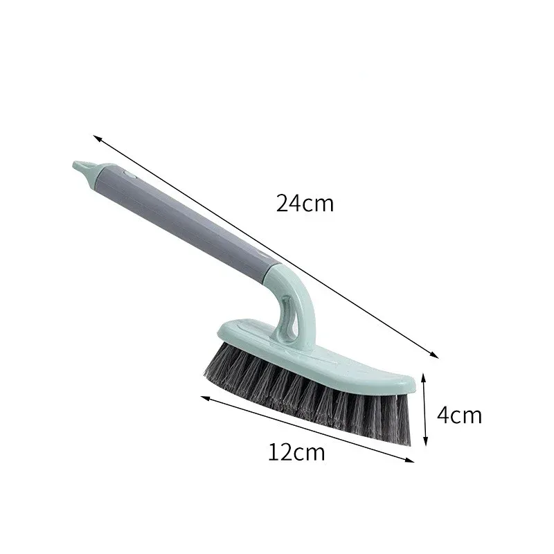 360° Brosse de nettoyage en profondeur à poils robustes, manche pour salle de bain, cuisine, carrelage, coins de sol, outil de récurage de surface, brosse de nettoyage d'angle 7