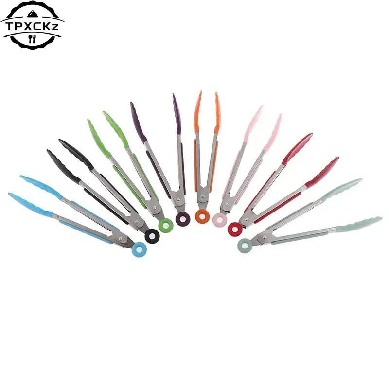 Pince de cuisson en silicone et acier inoxydable pour barbecue 3