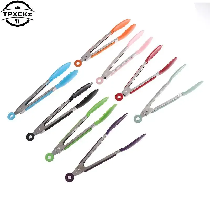 Pince de cuisson en silicone et acier inoxydable pour barbecue 2