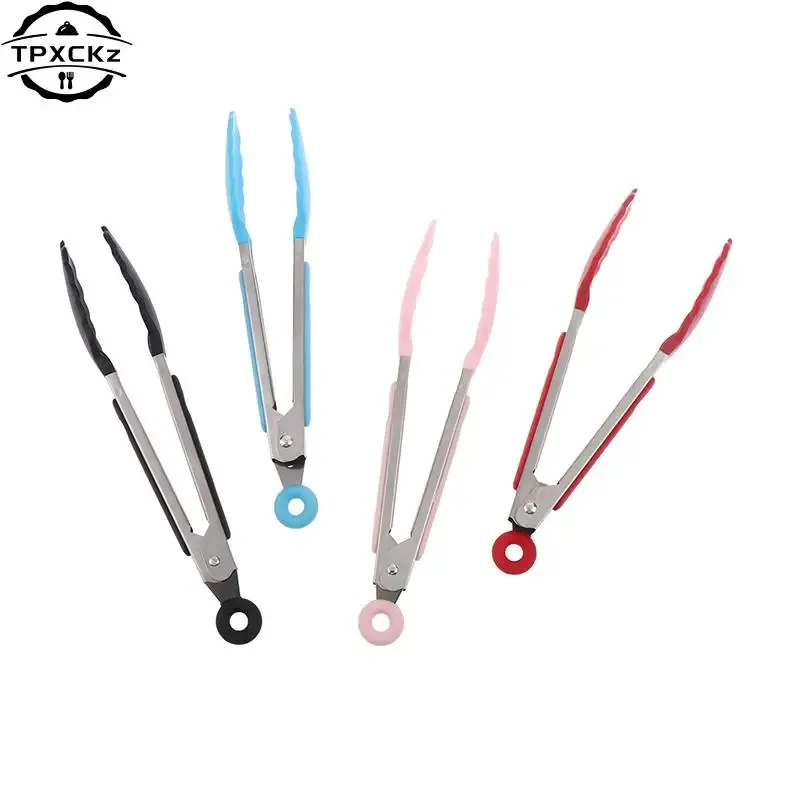Pince de cuisson en silicone et acier inoxydable pour barbecue 5