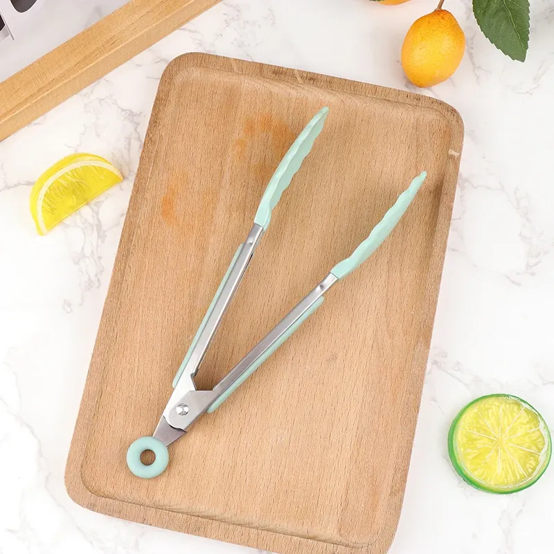 Pince de cuisson en silicone et acier inoxydable pour barbecue 7