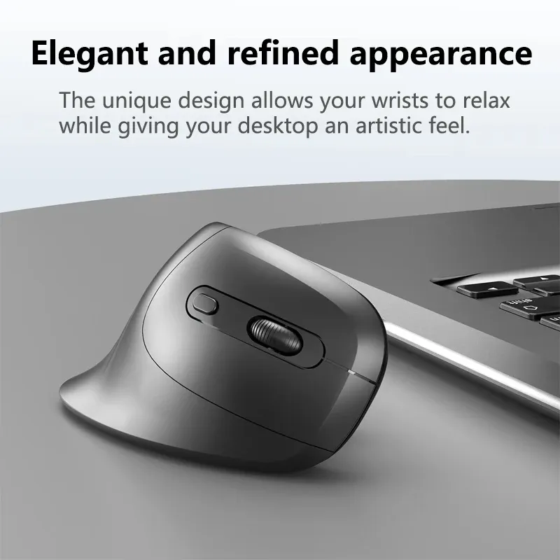 Warvank U2 Souris verticale sans fil ergonomique, silencieuse, DPI réglable 800/1200/1600 pour ordinateur portable 5