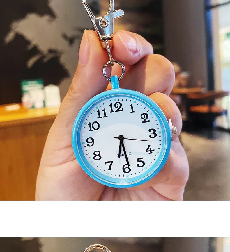 Montre minimaliste à quartz pour hommes et femmes, avec porte-clés, petite montre de poche miniature 5