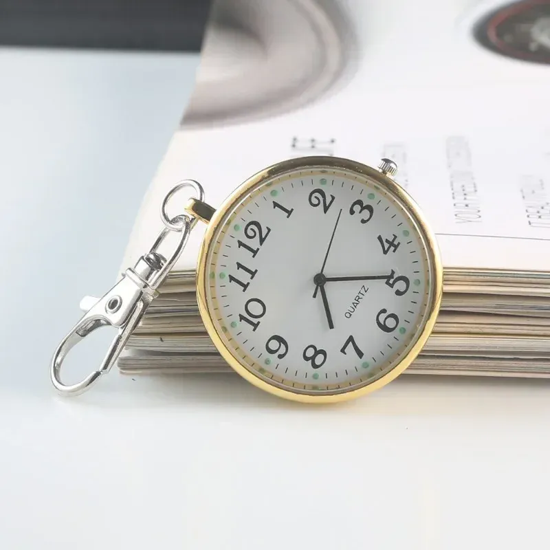Montre minimaliste à quartz pour hommes et femmes, avec porte-clés, petite montre de poche miniature 11