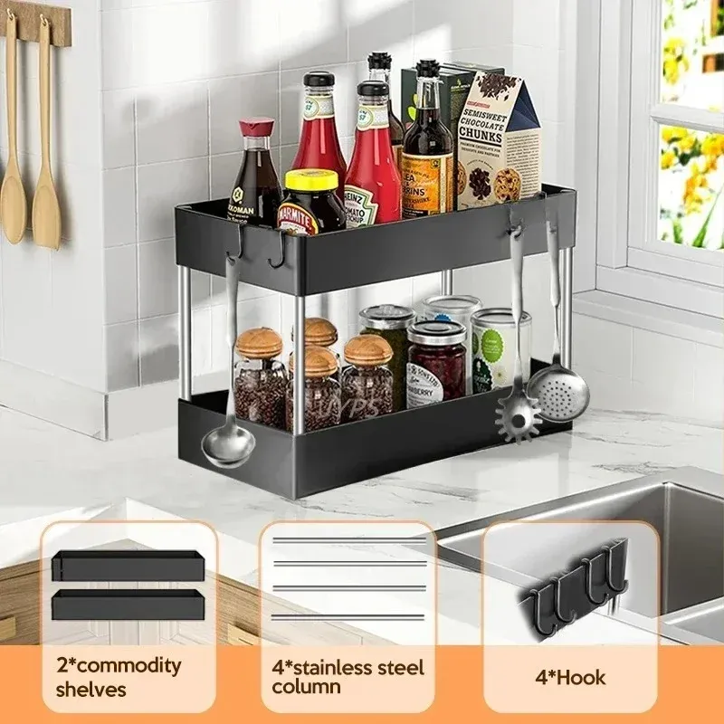 Rangement sous évier dans une cuisine moderne