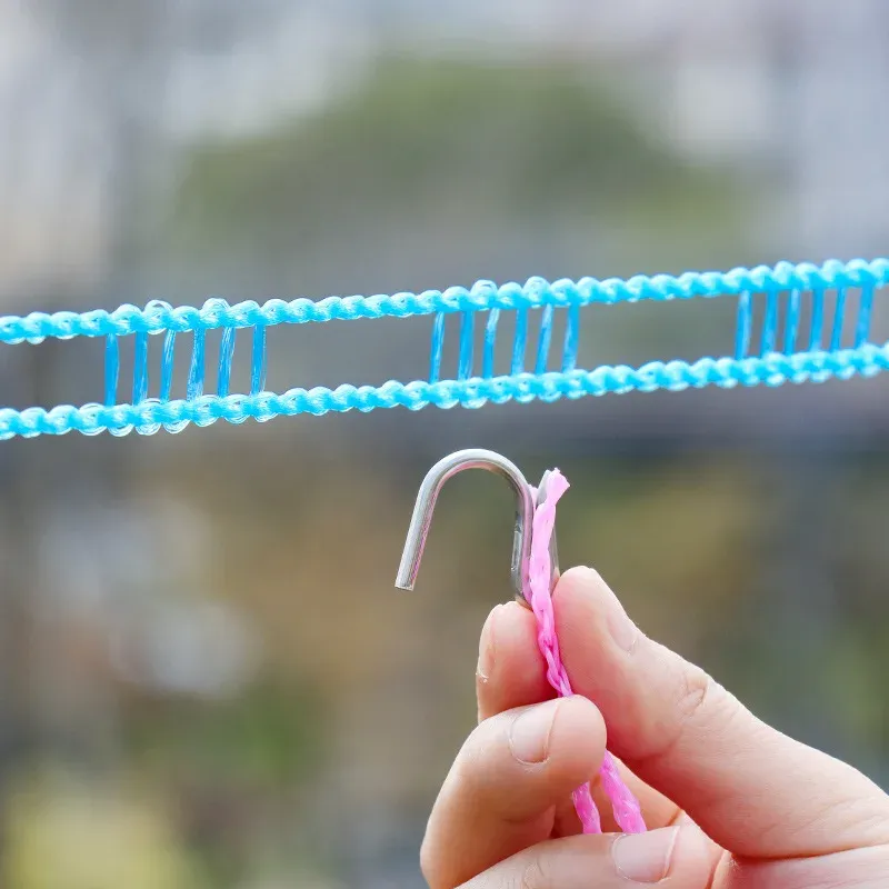 Corde à linge portable pour camping en plein air, épaisse et antidérapante 4