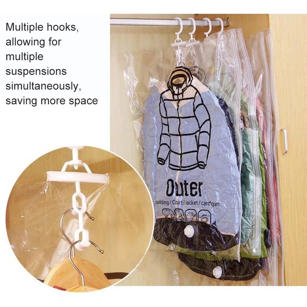 Sacs de rangement sous vide réutilisables pour vêtements et couettes, lot de 1 à 5 pièces 4