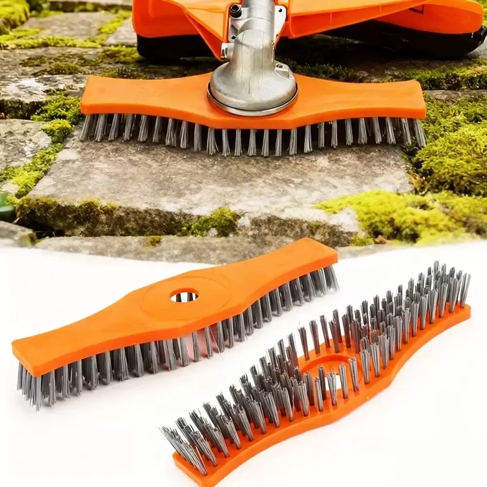 Brosse de nettoyage pour tondeuse à gazon avec manche réglable, désherbeur haute performance pour terrasse et joints de carrelage