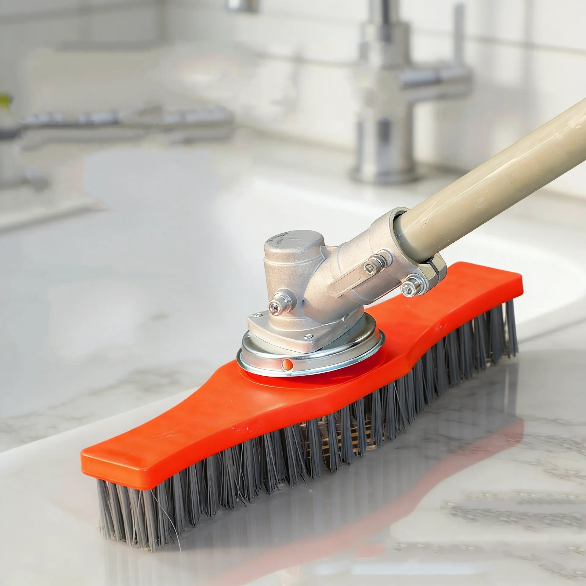 Brosse de nettoyage pour tondeuse à gazon avec manche réglable, désherbeur haute performance pour terrasse et joints de carrelage 4