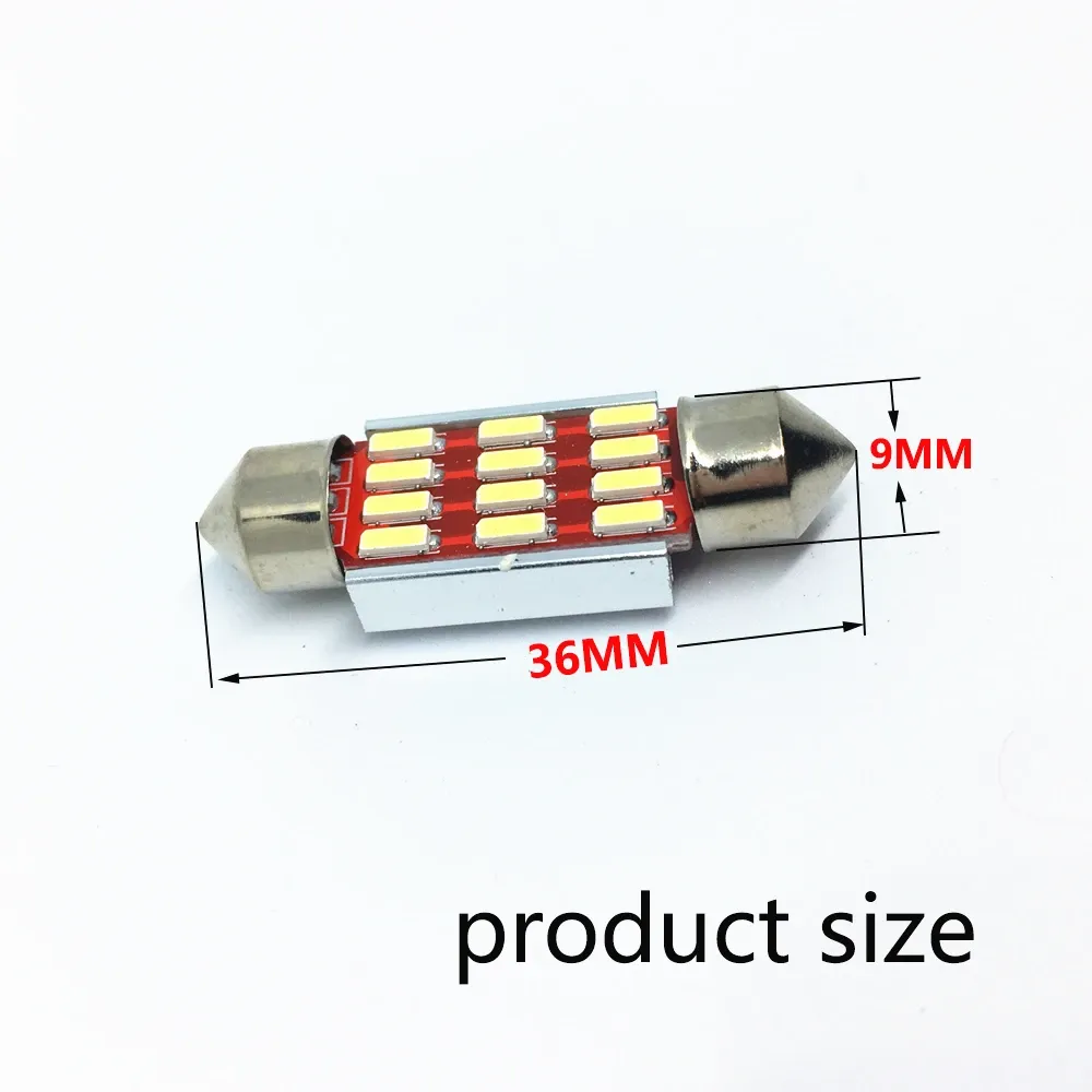 Éclairage intérieur de voiture blanc, ampoule navette LED CANBUS, 31 mm, 36 mm, 39 mm, 41 mm, C5W, C10W, 4014 2