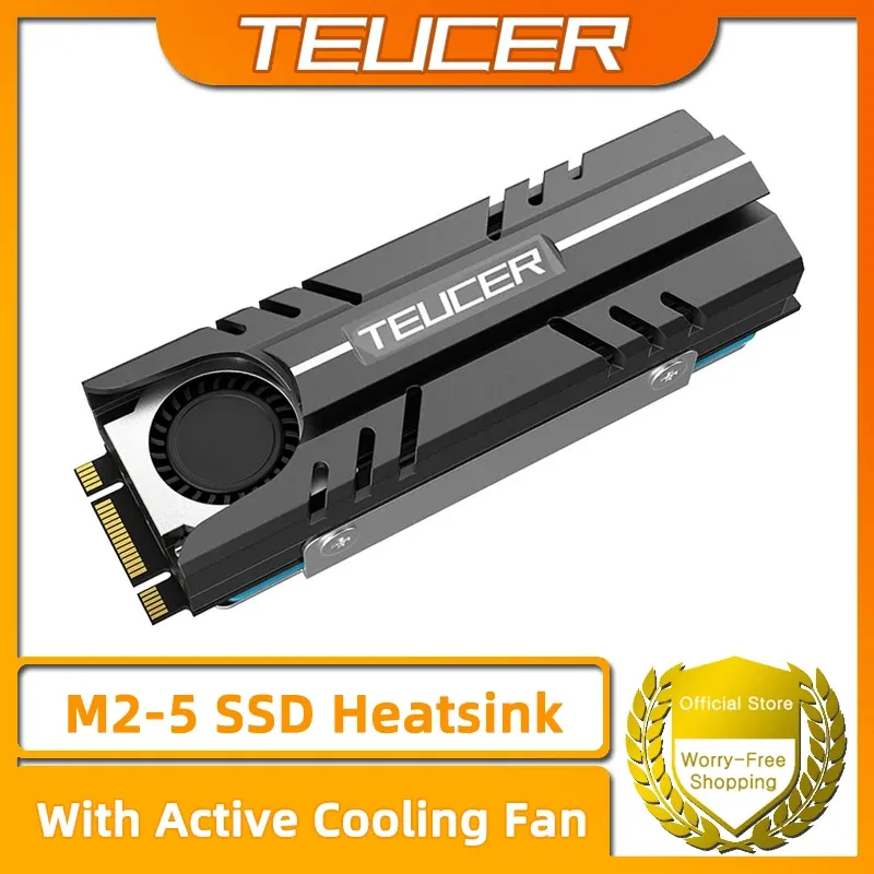 TEUCER Dissipateur thermique M.2 NVMe 2280 avec ventilateur actif et coussin thermique