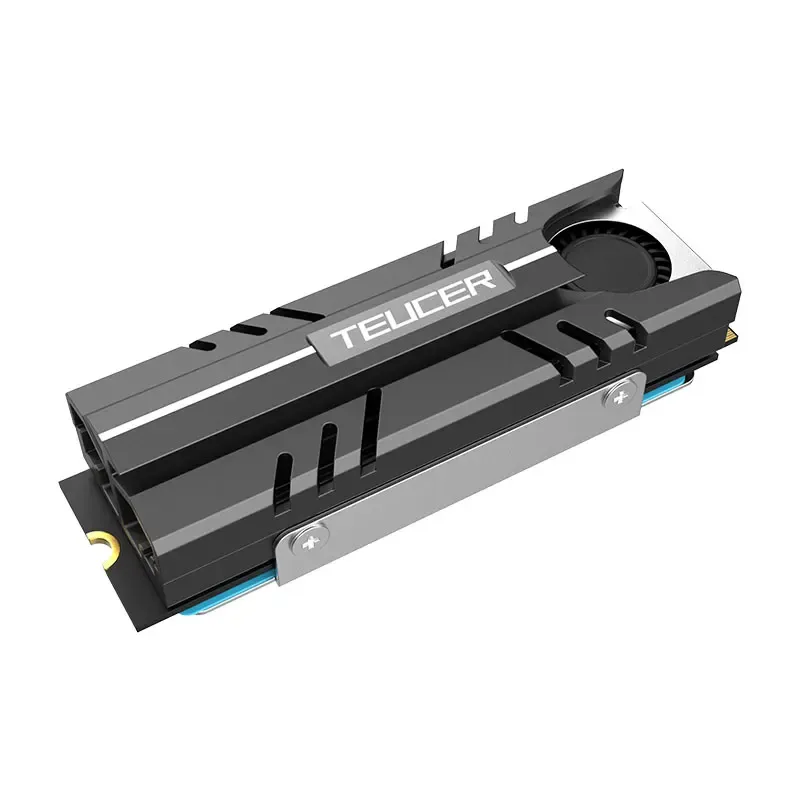 TEUCER Dissipateur thermique M.2 NVMe 2280 avec ventilateur actif et coussin thermique 5