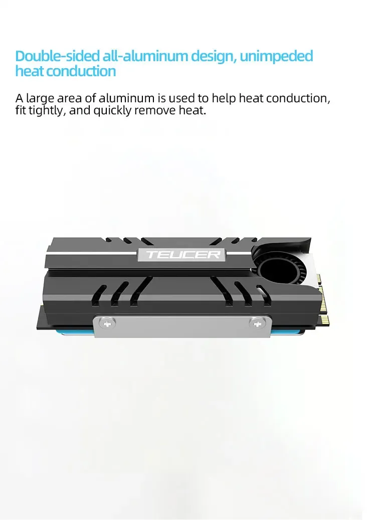 Installation du dissipateur thermique sur un SSD M.2