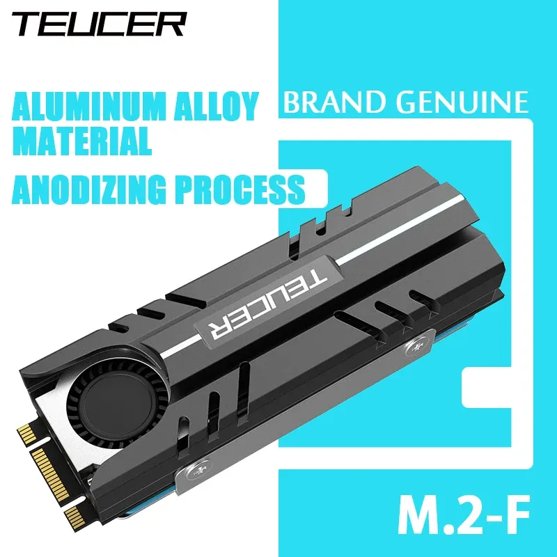 TEUCER Dissipateur thermique M.2 NVMe 2280 avec ventilateur actif et coussin thermique 7