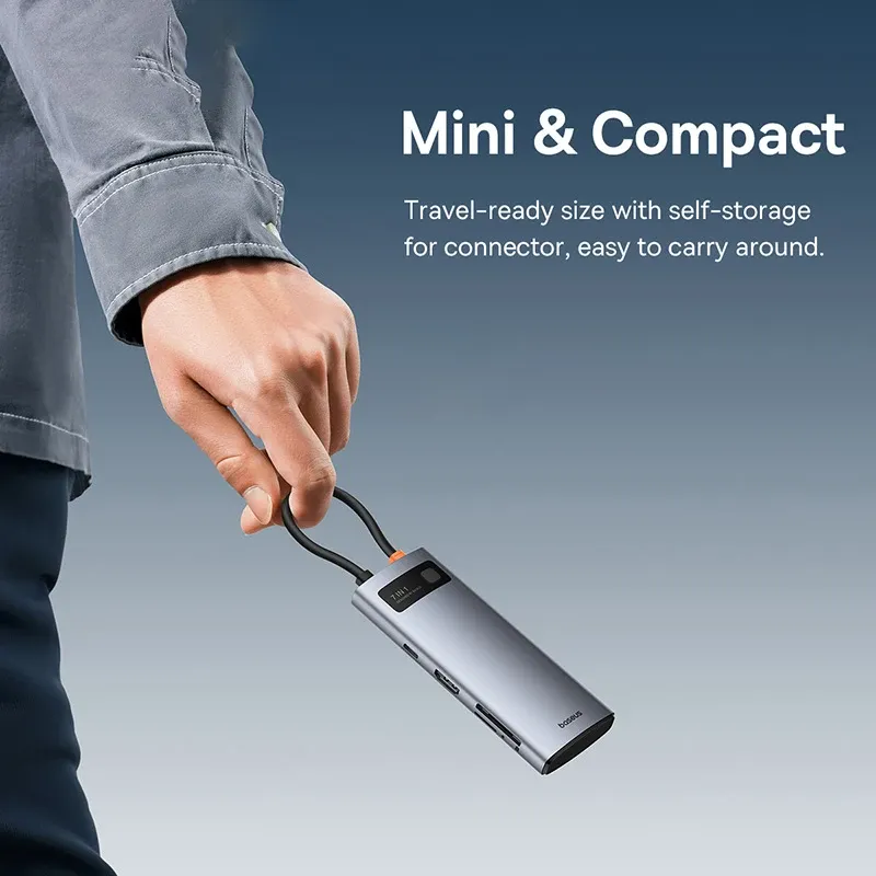 Hub USB-C 7-en-1 Isabel, 2 x USB-C, 4K @ 60Hz, HDMI, 3 x USB 3.0, PD 100W, Port USB-C, Lecteur de cartes SD/TF, compatible MacBook, iPad M2, Dallas Steam Deck 6