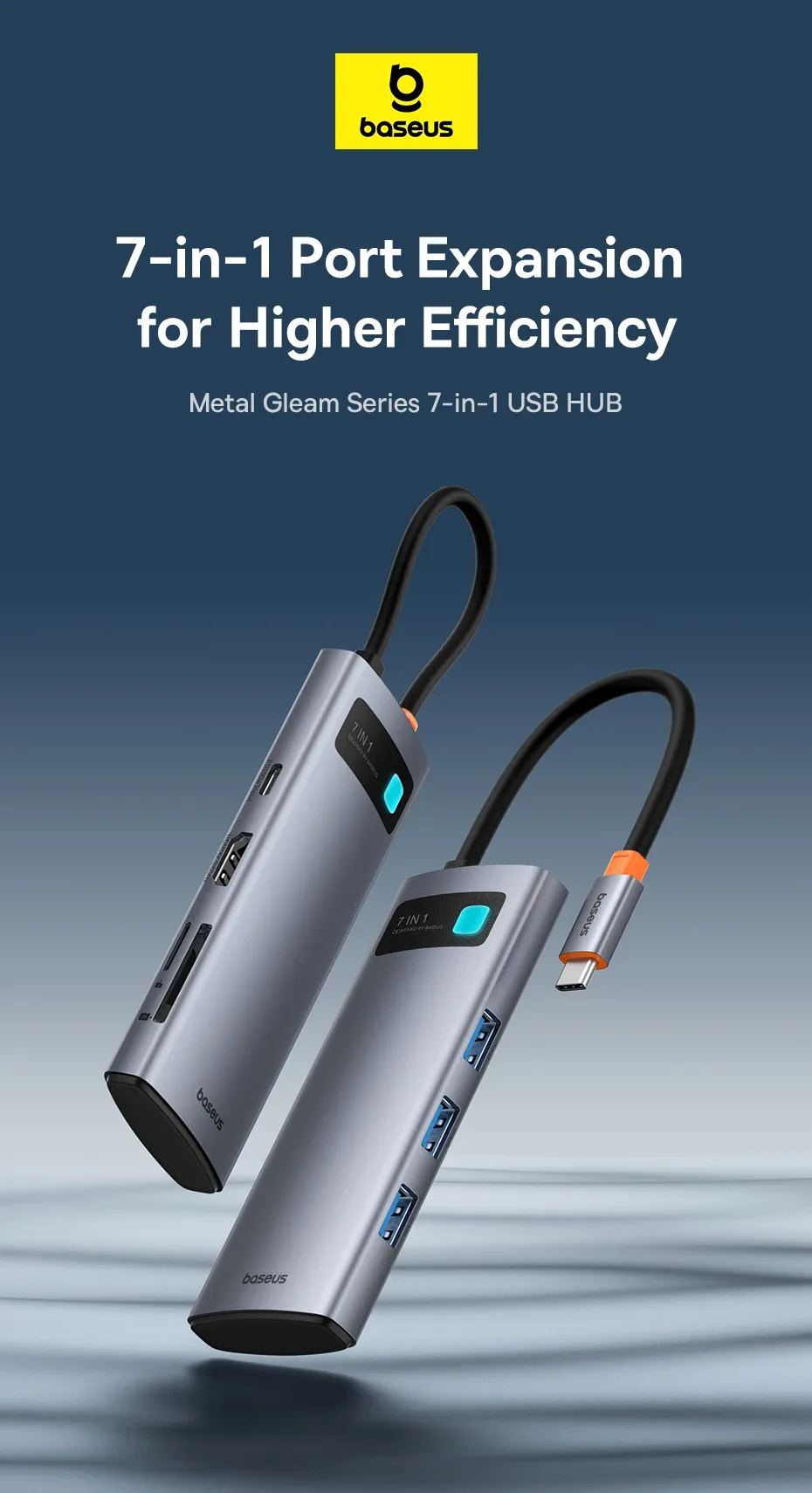 Hub USB-C 7-en-1 Baseus en situation d'utilisation