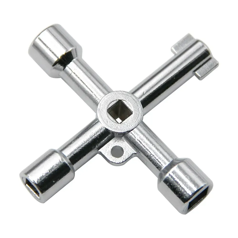 Tournevis multifonction 4 en 1 portable, argent, avec embouts cruciformes et à douille pour bricolage 1